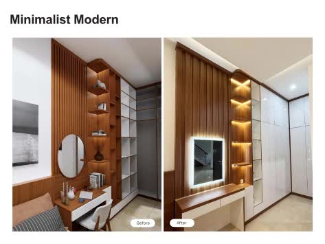 Biaya interior kamar tidur utama Jogja dengan wardrobe custom minimalis modern
